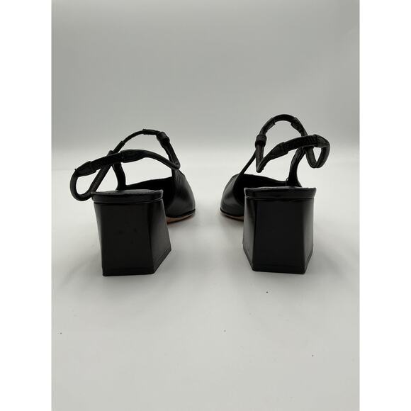 Aeyde 'Polly' Black Leather Slingback Pumps Size 5.5 - Picture 5 of 6